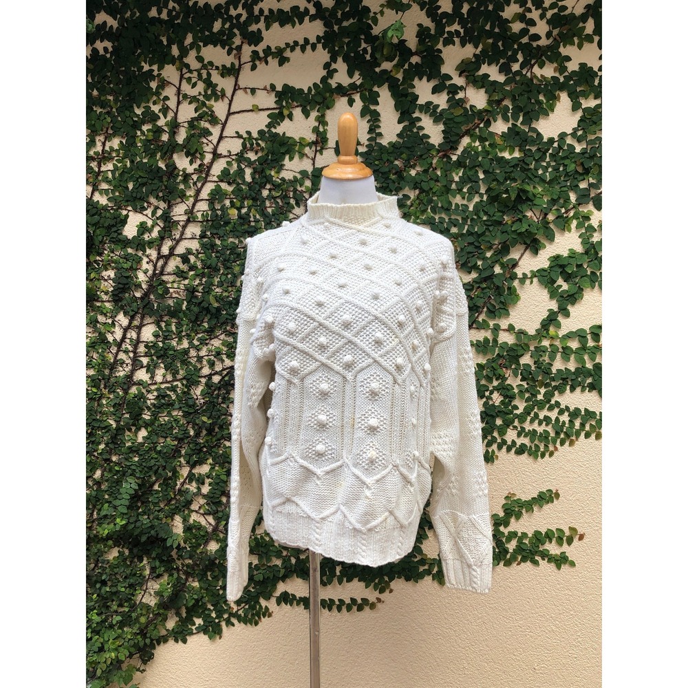 Rosanna winter off white knitted Diamond pattern sweater